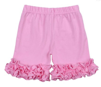 Girls Pink Icing Ruffles Shorts