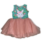 Girls Pink & Green Tutu Bunny Dress